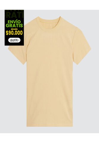 Camiseta Para Niña Manga Corta Color Amarillo  Marca Ostu #90090118 Ostu