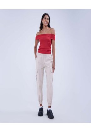 Pantalon Para Mujer Jogger Color Beige Marca Ostu #40070671