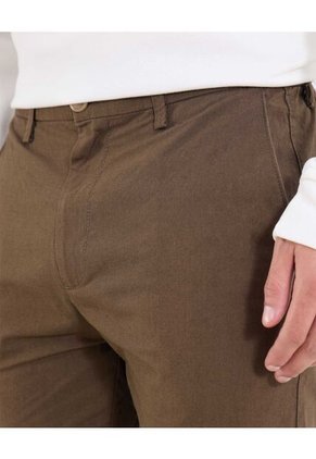 Pantalón Chino Con Elástico Para Hombre Café Ostu