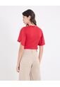 Camiseta Escote V Cruzado  Para Mujer Rojo Ostu de Ostu