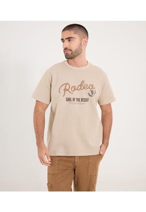 Camiseta Para Hombre Manga Corta Cuello Redondo Color Beige Marca Ostu #60091774