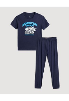 Pijama Monster Truck Para Niño Infantil Niño Azul Ostu