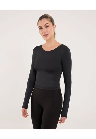 Camiseta Para Mujer Manga Larga Cuello Redondo Color Negro Marca Ostu #40092552 Ostu