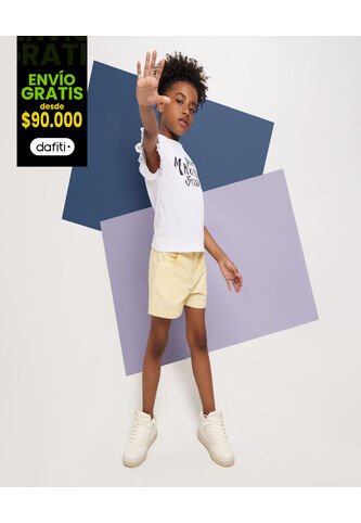 Camiseta Niña Ostu M/C Blanco POLIÉSTER 90090129-10215 Ostu