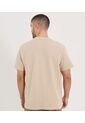 Camiseta Para Hombre Manga Corta Cuello Redondo Color Beige Marca Ostu #60091774 de Ostu