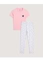 Pijama Corazones Con Screen  Infantil Niña Blanco Ostu de Ostu