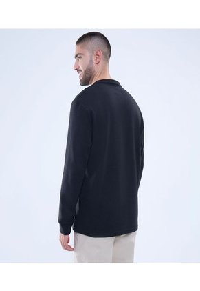 Buzo Para Hombre Cuello Redondo Color Negro Marca Ostu #60060504