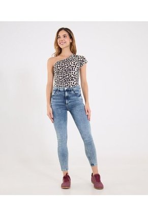 Body Para Mujer Manga Corta Color Beige Marca Ostu #40200209