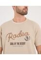 Camiseta Para Hombre Manga Corta Cuello Redondo Color Beige Marca Ostu #60091774 de Ostu