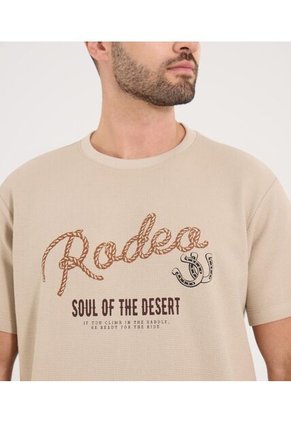 Camiseta Para Hombre Manga Corta Cuello Redondo Color Beige Marca Ostu #60091774