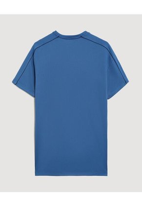 Camiseta Texturizada Con Cortes Para Hombre Azul Ostu