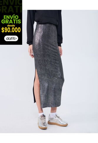 Falda Para Mujer Medio Color Negro Marca Ostu #40140152 Ostu