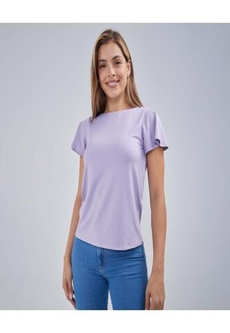Camiseta Para Mujer Manga Corta Color Morado Marca Ostu #40092120 Ostu