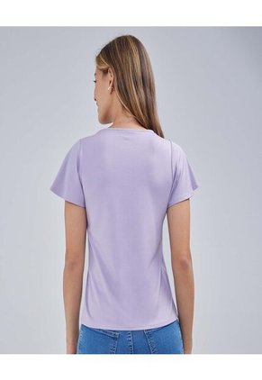 Camiseta Para Mujer Manga Corta Color Morado Marca Ostu #40092120