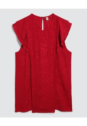 Blusa Para Mujer Manga Sisa Color Rojo Marca Ostu #40121017