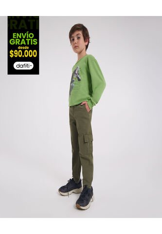 Pantalon Para Niño  Color Verde  Marca Ostu #80070041 Ostu