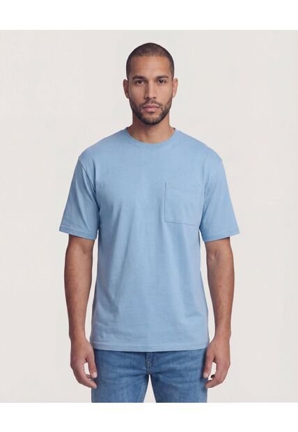 Camiseta Para Hombre Manga Corta Cuello Redondo Color Azul Marca Ostu #60091839