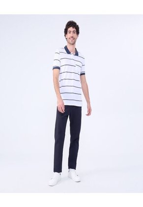 Polo Para Hombre Cuello Tejido Con Bolsillo Color Blanco Marca Ostu #60110747