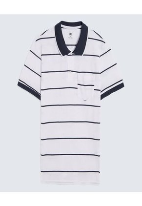 Polo Para Hombre Cuello Tejido Con Bolsillo Color Blanco Marca Ostu #60110747