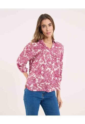 Camisa Para Mujer Manga 3/4 Color Morado Marca Ostu #40010326 Ostu