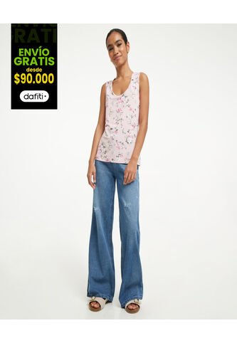 Top Para Mujer Cuello Redondo Color Rosado  Marca Ostu #40220259 Ostu