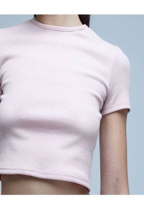 Crop Top Para Mujer Manga Corta Color Rosado Marca Ostu #40091985