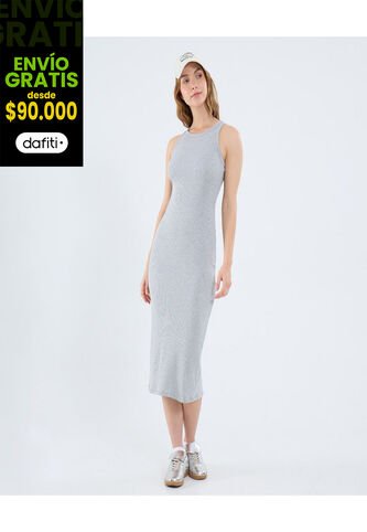 Vestido Para Mujer M/Sisa Largo Color Gris Marca Ostu #40170299 Ostu