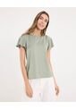 Camiseta Para Mujer Manga Corta Cuello Redondo Color Verde Marca Ostu #40092568 de Ostu