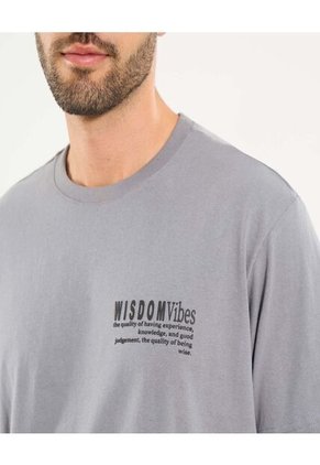 Camiseta Para Hombre Manga Corta Cuello Redondo Color Gris Marca Ostu #60091646