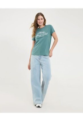 Camiseta Para Mujer Manga Corta Color Verde Marca Ostu #40092344