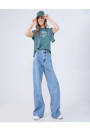 Camiseta Para Mujer Manga Corta Color Verde Marca Ostu #40092344