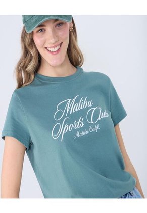 Camiseta Para Mujer Manga Corta Color Verde Marca Ostu #40092344