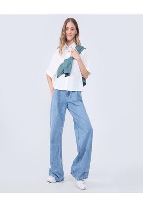 Camisa Para Mujer Manga Corta Color Crudo Marca Ostu #40010287