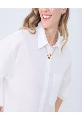 Camisa Para Mujer Manga Corta Color Crudo Marca Ostu #40010287