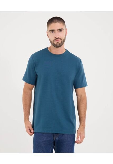 Camiseta Para Hombre Manga Corta Cuello Redondo Color Azul Marca Ostu #60091787