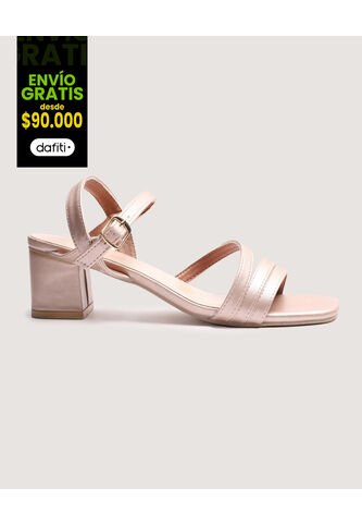 Sandalias  Para Mujer Tacon Color Beige Marca Ostu #40690021 Ostu