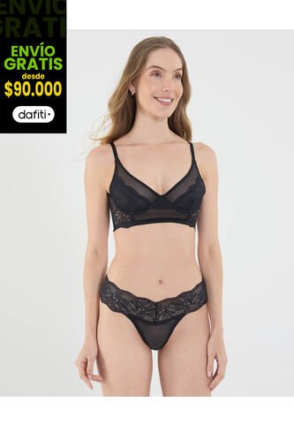 Panty Para Mujer Brasilera Color Negro Marca Ostu #40800090 Ostu