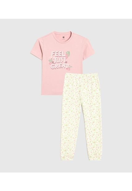 Pijama Infantil Niña M/C P/L Color Crema Marca Ostu #90040079