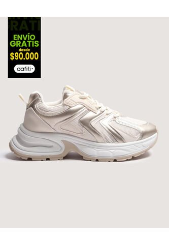 Tenis Para Mujer Casual Color Dorado Marca Ostu #40720184 Ostu