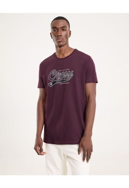 Camiseta Para Hombre Manga Corta Cuello Redondo Color Morado Marca Ostu #60091710