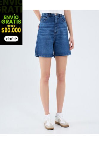 Bermuda Para Mujer Wide-Leg Color Azul Marca Ostu #40100102 Ostu