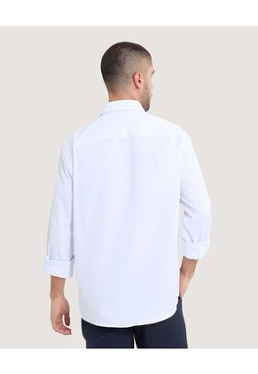 Camisa Para Hombre Manga Larga Con Bolsillo Cuello Casual M Color Crudo Marca Ostu #60010795