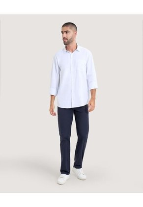 Camisa Para Hombre Manga Larga Con Bolsillo Cuello Casual M Color Crudo Marca Ostu #60010795
