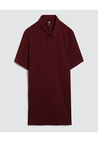 Polo Para Hombre Cuello Maquina Con Bolsillo Color Vino Marca Ostu #60110665 Ostu