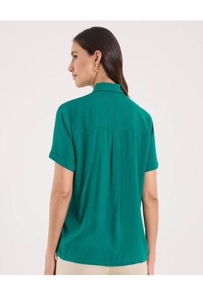 Camisa Para Mujer Manga Corta Color Verde Marca Ostu #40010301