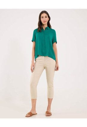 Camisa Para Mujer Manga Corta Color Verde Marca Ostu #40010301