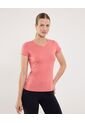 Camiseta Para Mujer Manga Corta Cuello V Color Coral Marca Ostu #40092518 de Ostu