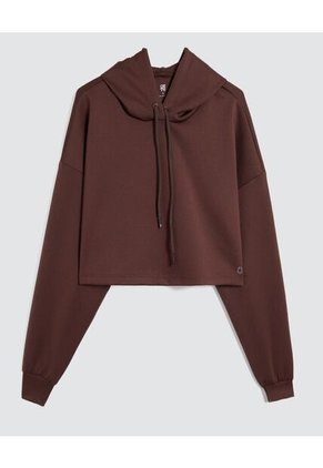 Crop Top Para Mujer Hoodie Color Café  Marca Ostu #40060414