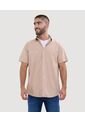 Camisa Para Hombre Manga Corta Con Bolsillo Color Beige Marca Ostu #60010682 de Ostu