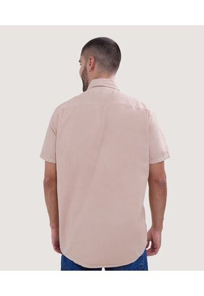 Camisa Para Hombre Manga Corta Con Bolsillo Color Beige Marca Ostu #60010682